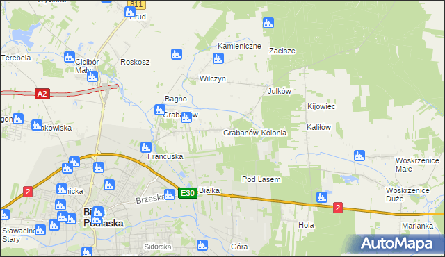mapa Grabanów-Kolonia, Grabanów-Kolonia na mapie Targeo