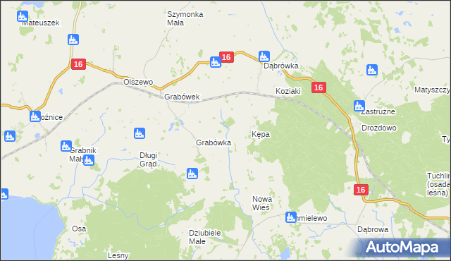 mapa Grabek gmina Mikołajki, Grabek gmina Mikołajki na mapie Targeo