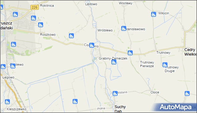mapa Grabiny-Zameczek, Grabiny-Zameczek na mapie Targeo