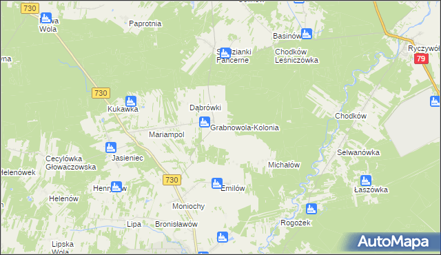 mapa Grabnowola, Grabnowola na mapie Targeo