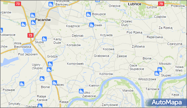 mapa Grabowica gmina Pacanów, Grabowica gmina Pacanów na mapie Targeo