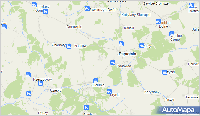 mapa Grabowiec gmina Paprotnia, Grabowiec gmina Paprotnia na mapie Targeo