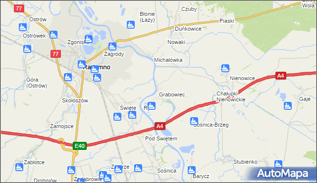 mapa Grabowiec gmina Radymno, Grabowiec gmina Radymno na mapie Targeo