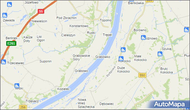 mapa Grabówko gmina Pruszcz, Grabówko gmina Pruszcz na mapie Targeo