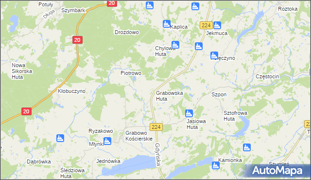 mapa Grabowska Huta, Grabowska Huta na mapie Targeo