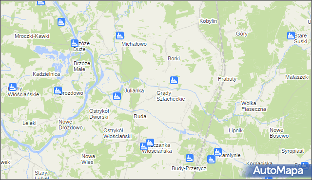 mapa Grądy Szlacheckie, Grądy Szlacheckie na mapie Targeo
