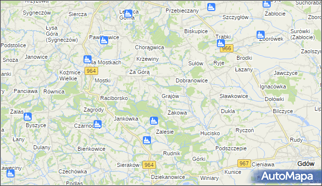 mapa Grajów, Grajów na mapie Targeo