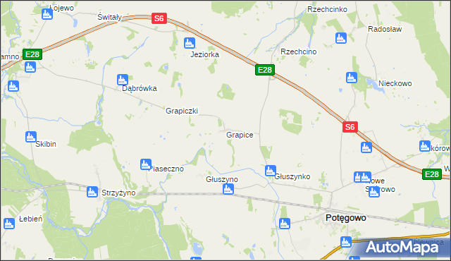 mapa Grapice, Grapice na mapie Targeo