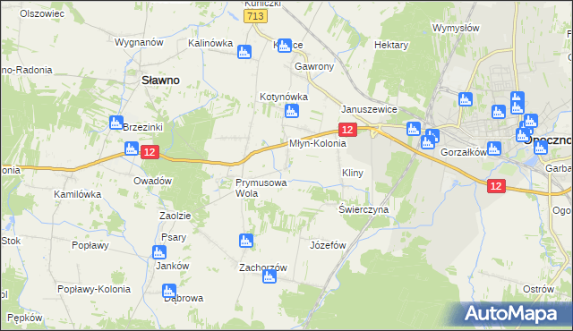 mapa Grążowice, Grążowice na mapie Targeo