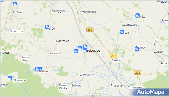 mapa Grębocice, Grębocice na mapie Targeo