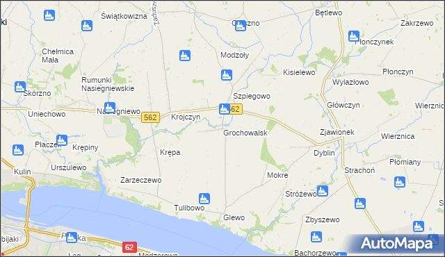 mapa Grochowalsk, Grochowalsk na mapie Targeo