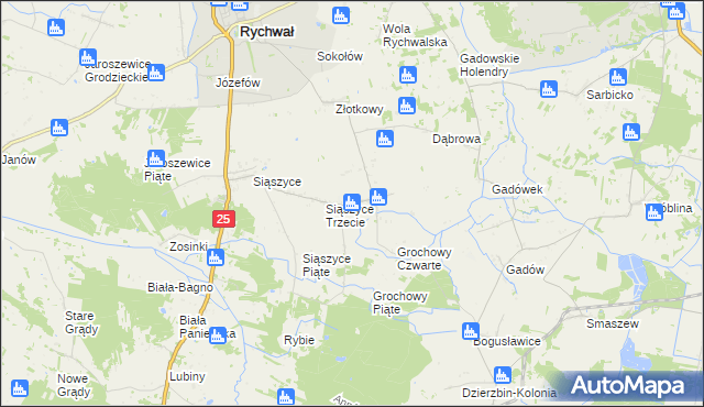 mapa Grochowy, Grochowy na mapie Targeo