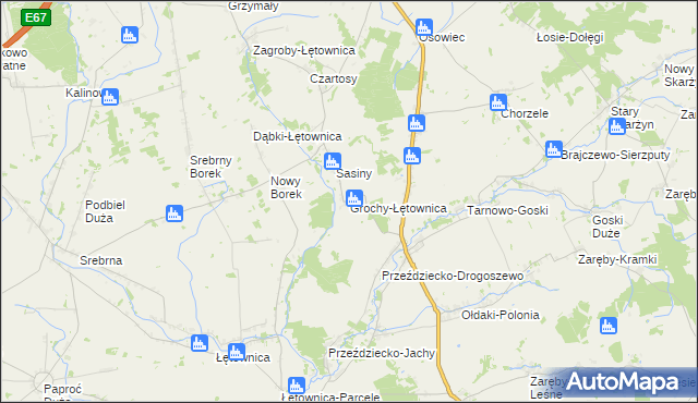 mapa Grochy-Łętownica, Grochy-Łętownica na mapie Targeo
