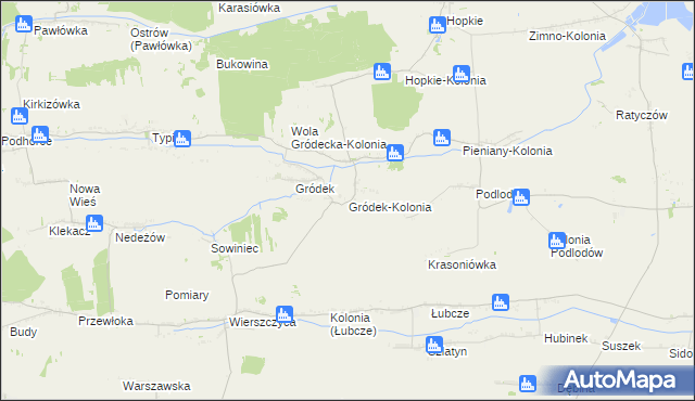mapa Gródek-Kolonia gmina Jarczów, Gródek-Kolonia gmina Jarczów na mapie Targeo