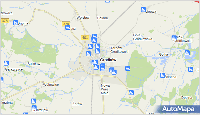 mapa Grodków powiat brzeski, Grodków powiat brzeski na mapie Targeo