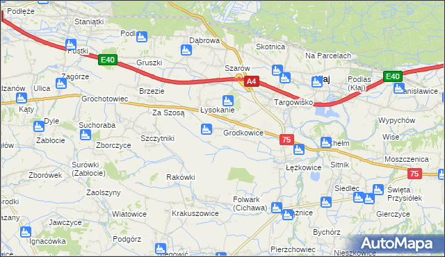 mapa Grodkowice, Grodkowice na mapie Targeo