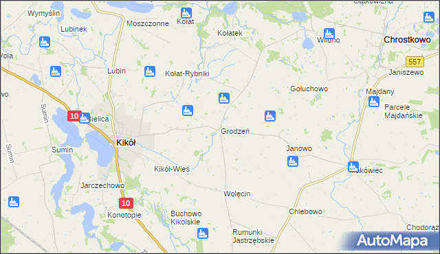 mapa Grodzeń, Grodzeń na mapie Targeo