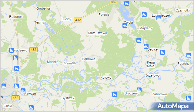 mapa Grodzewo, Grodzewo na mapie Targeo