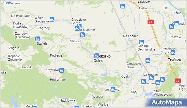 mapa Grodzisko Dolne, Grodzisko Dolne na mapie Targeo