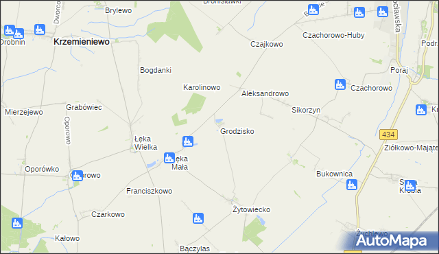 mapa Grodzisko gmina Poniec, Grodzisko gmina Poniec na mapie Targeo