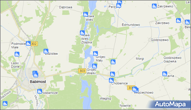 mapa Grójec Mały gmina Siedlec, Grójec Mały gmina Siedlec na mapie Targeo