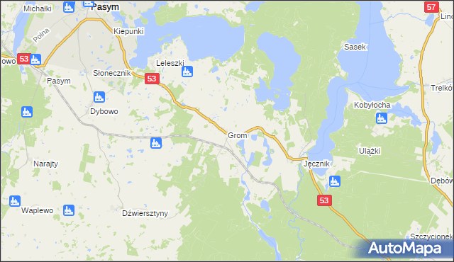 mapa Grom, Grom na mapie Targeo