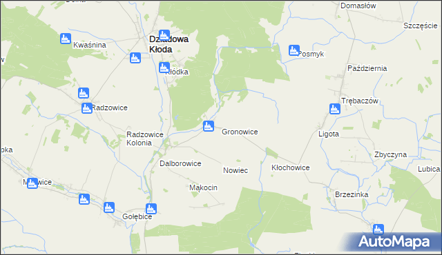mapa Gronowice gmina Dziadowa Kłoda, Gronowice gmina Dziadowa Kłoda na mapie Targeo