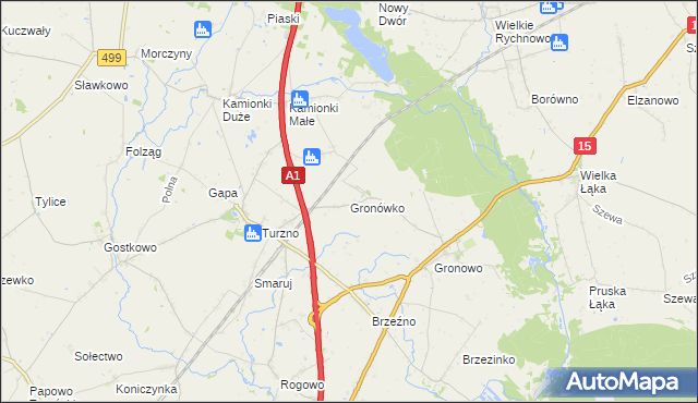 mapa Gronówko gmina Lubicz, Gronówko gmina Lubicz na mapie Targeo
