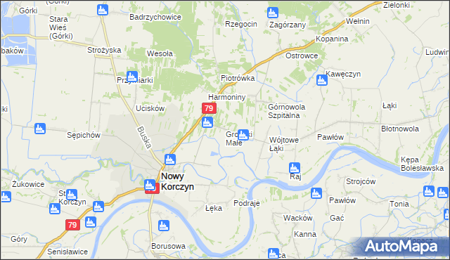 mapa Grotniki Małe, Grotniki Małe na mapie Targeo