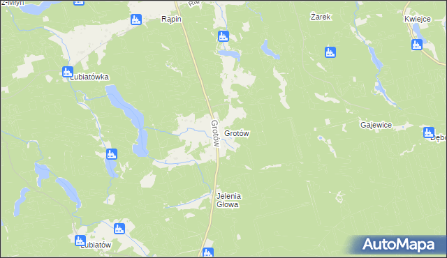mapa Grotów gmina Drezdenko, Grotów gmina Drezdenko na mapie Targeo