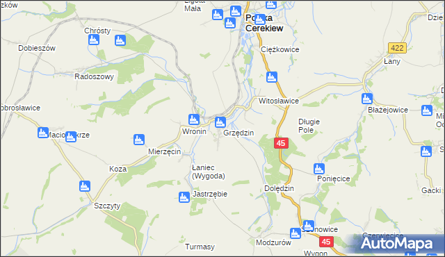 mapa Grzędzin, Grzędzin na mapie Targeo