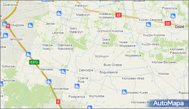 mapa Grzmucin, Grzmucin na mapie Targeo