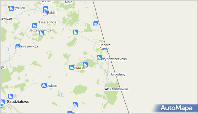 mapa Grzybowszczyzna, Grzybowszczyzna na mapie Targeo