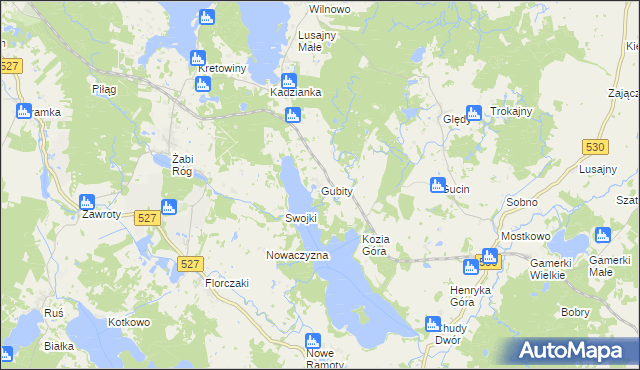 mapa Gubity, Gubity na mapie Targeo