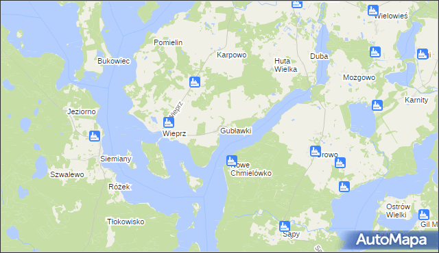 mapa Gubławki, Gubławki na mapie Targeo