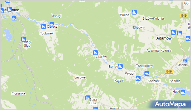 mapa Guciów, Guciów na mapie Targeo