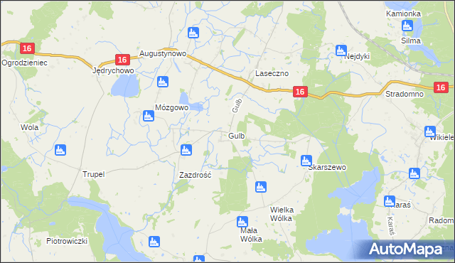 mapa Gulb, Gulb na mapie Targeo