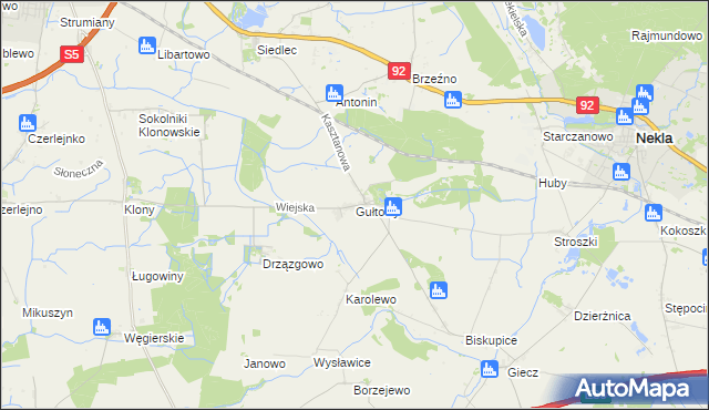 mapa Gułtowy, Gułtowy na mapie Targeo