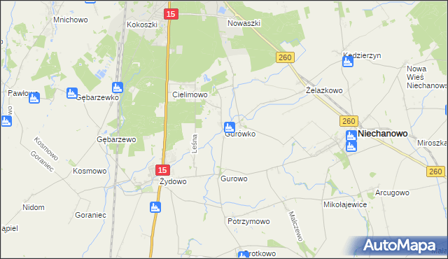 mapa Gurówko, Gurówko na mapie Targeo