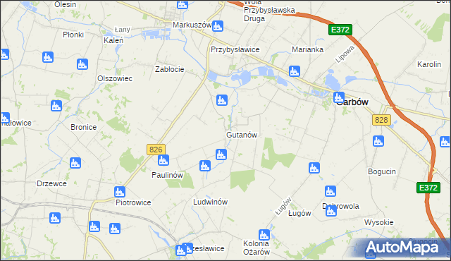 mapa Gutanów, Gutanów na mapie Targeo