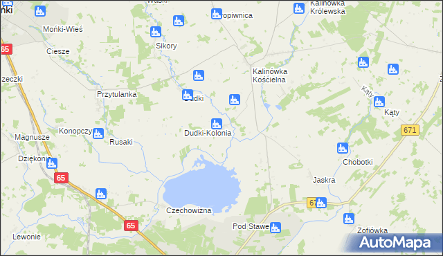 mapa Guzy gmina Knyszyn, Guzy gmina Knyszyn na mapie Targeo