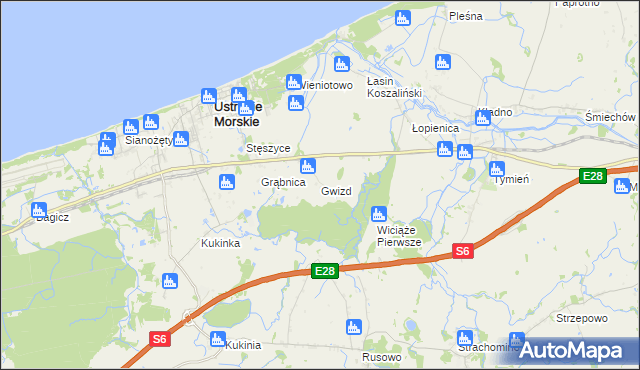 mapa Gwizd, Gwizd na mapie Targeo