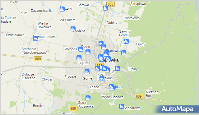 mapa Hajnówka, Hajnówka na mapie Targeo
