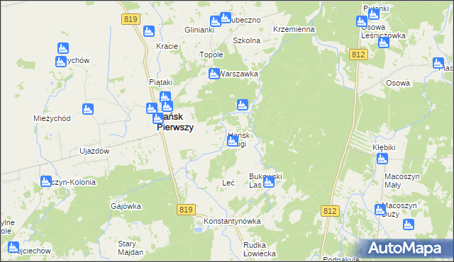 mapa Hańsk Drugi, Hańsk Drugi na mapie Targeo