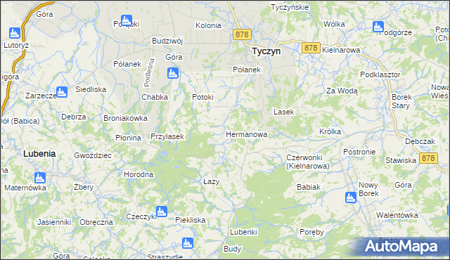 mapa Hermanowa, Hermanowa na mapie Targeo