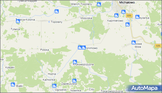 mapa Hieronimowo, Hieronimowo na mapie Targeo