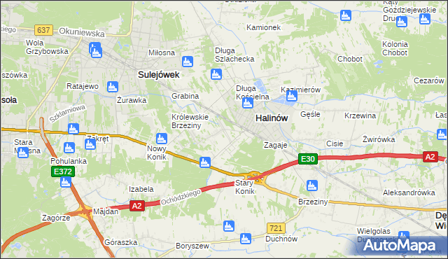 mapa Hipolitów gmina Halinów, Hipolitów gmina Halinów na mapie Targeo