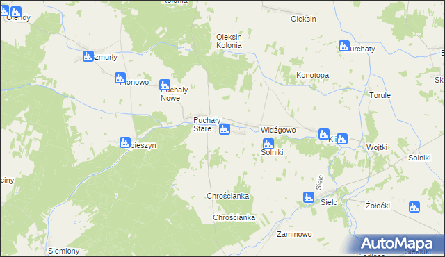 mapa Holonki, Holonki na mapie Targeo