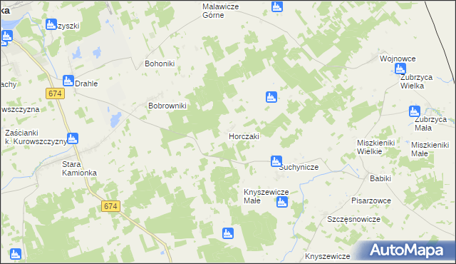 mapa Horczaki, Horczaki na mapie Targeo