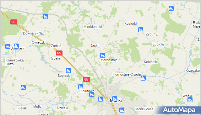 mapa Hornostaje, Hornostaje na mapie Targeo